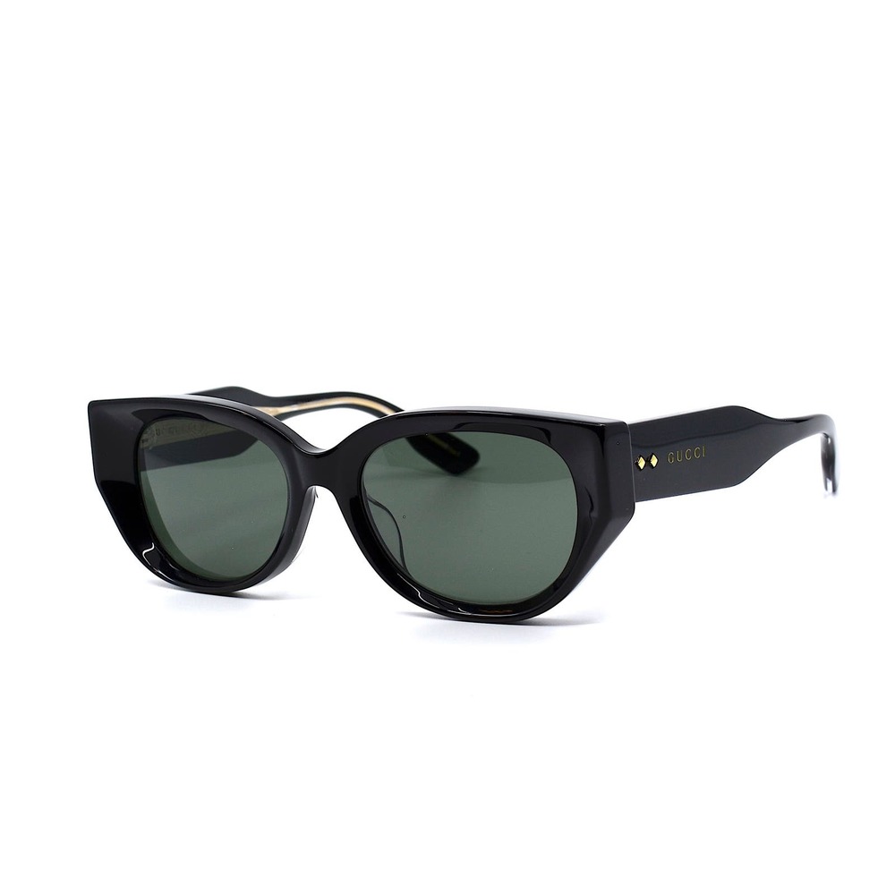 Gucci Black Cat-Eye Sunglasses with Dark Green Lenses